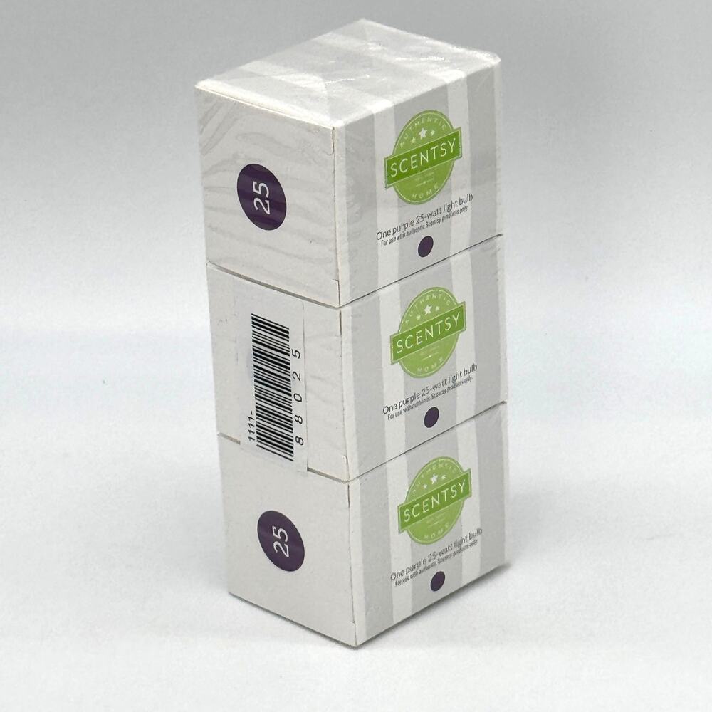 3 Pack Scentsy 25 Watt Purple Replacement Bulb Light Bulbs for Halloween Warmers